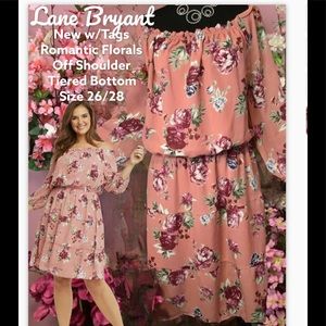 🌷NWT LANE BRYANT Sz28 ROMANTIC FLORAL DRESS